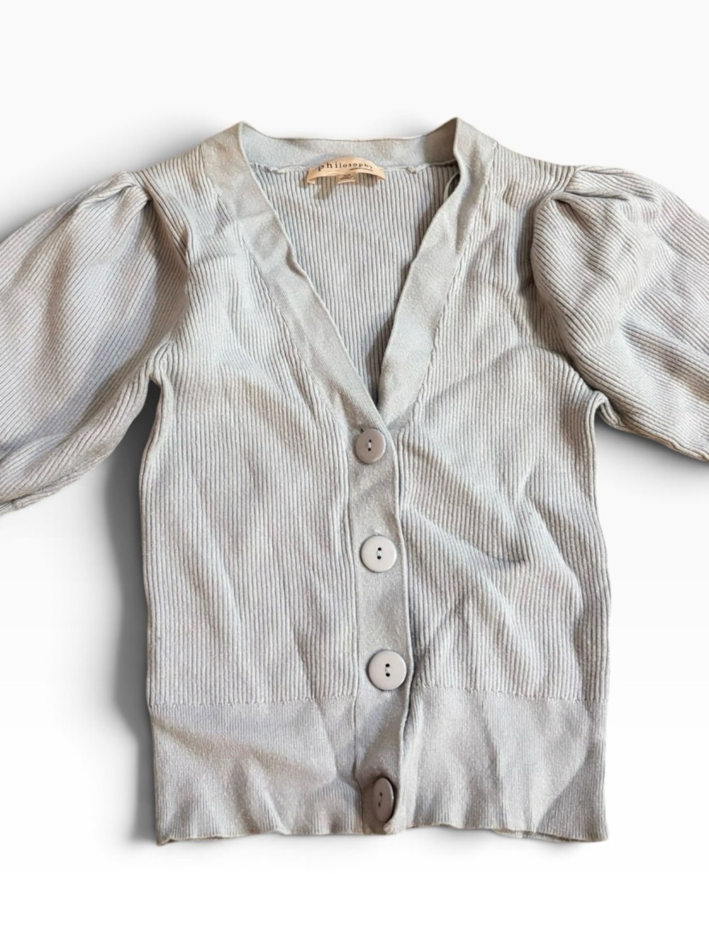 Women’s Philosophy Ribbed Shirt with Puffed Sleeves